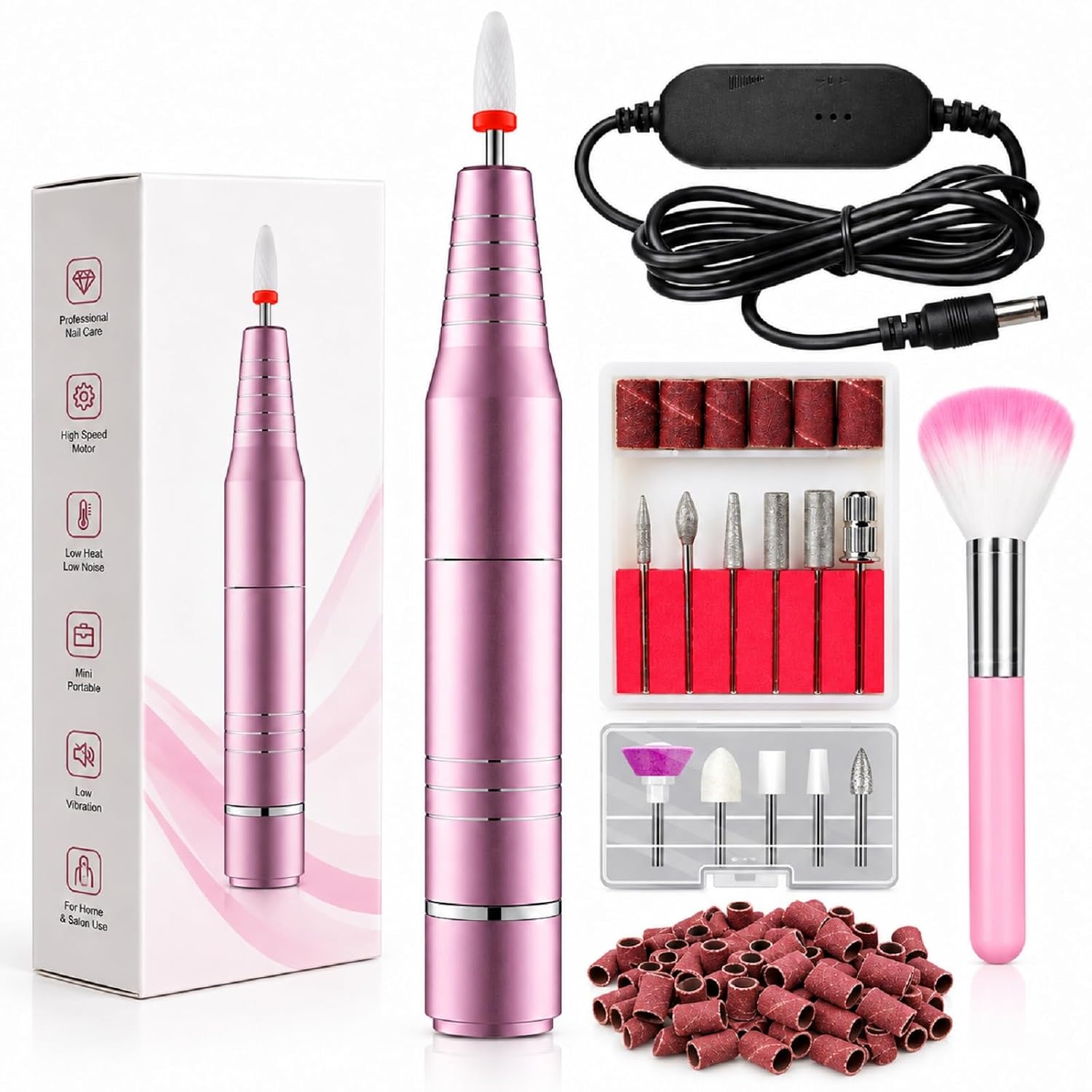 20000 RPM Electric Nail Drill — Portable USB Nail File