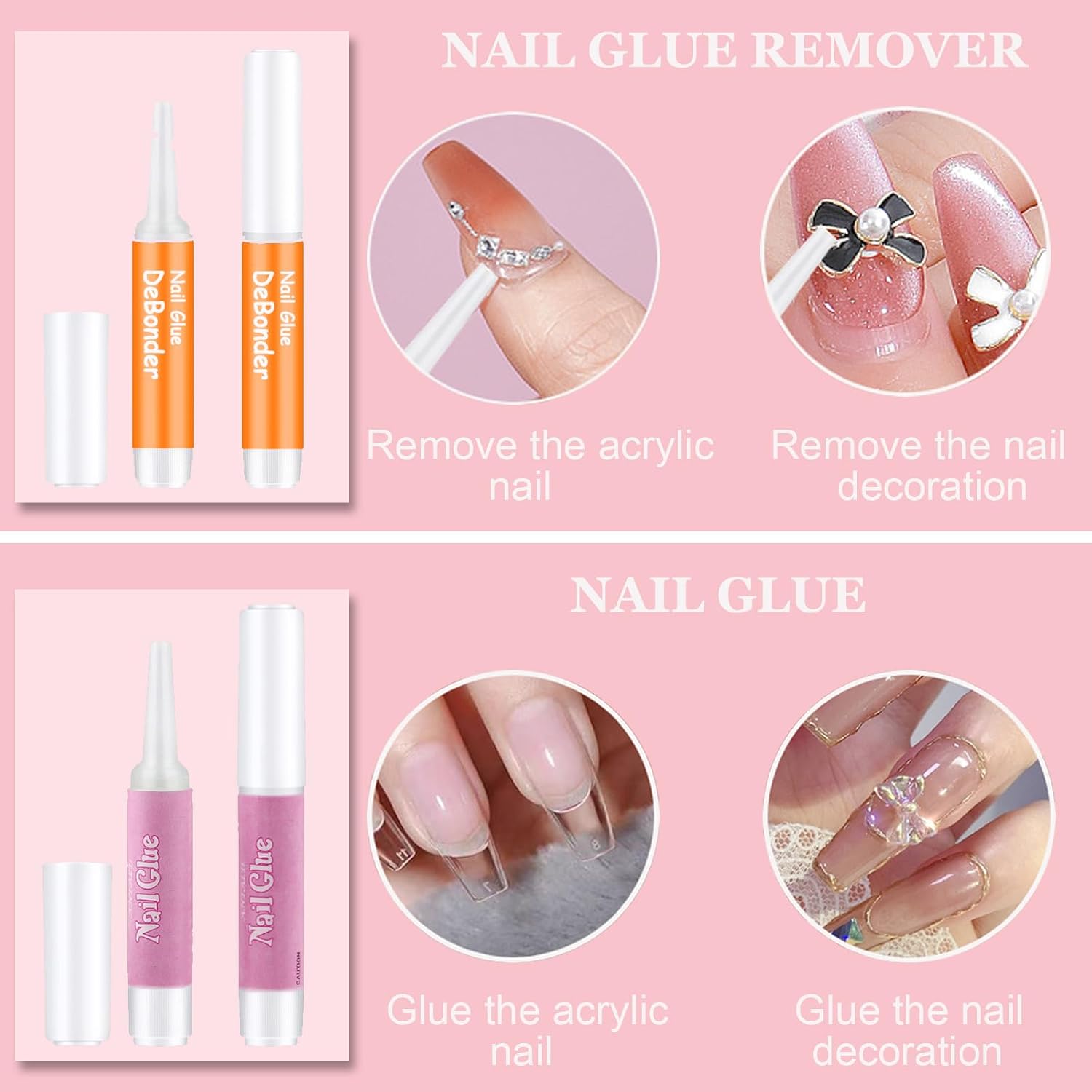 ELALRAU 20-piece press on nail prep kit components in holographic bags - 3