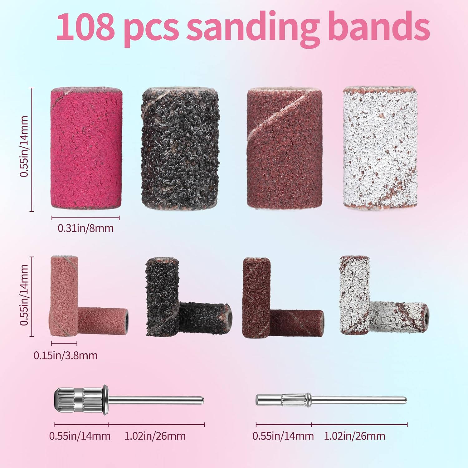 FLOYEUML 108-piece sanding bands kit with clear storage case - 2