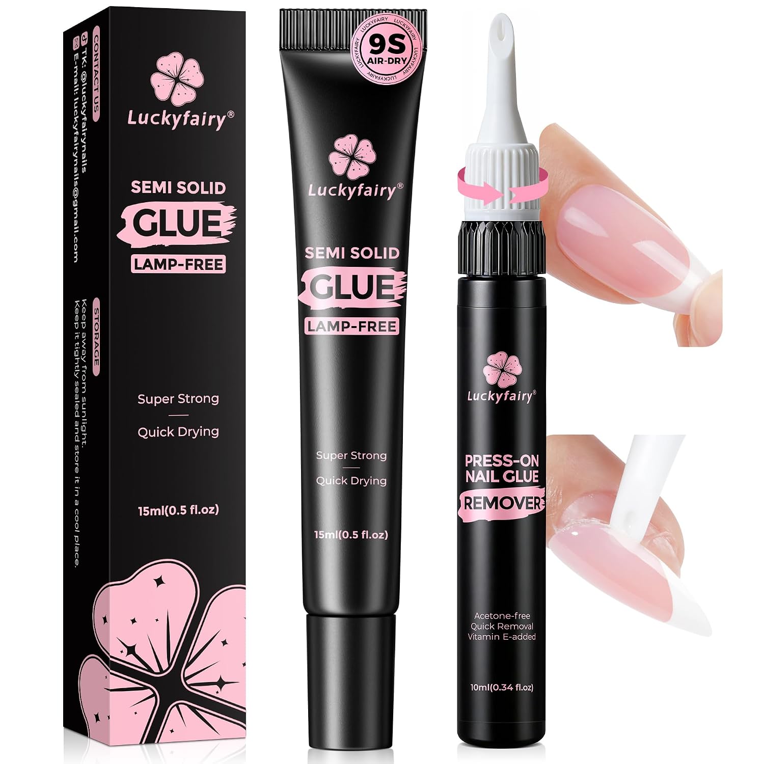 semi-solid nail glue for press-ons: fast 10s bond