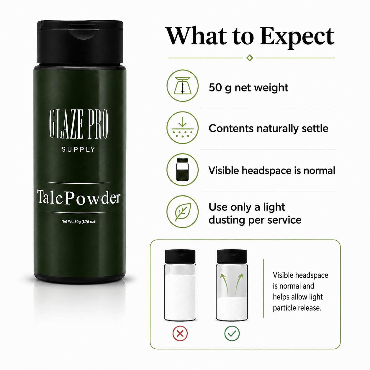 Glaze Pro fine talc nail prep powder 50g jar - 2