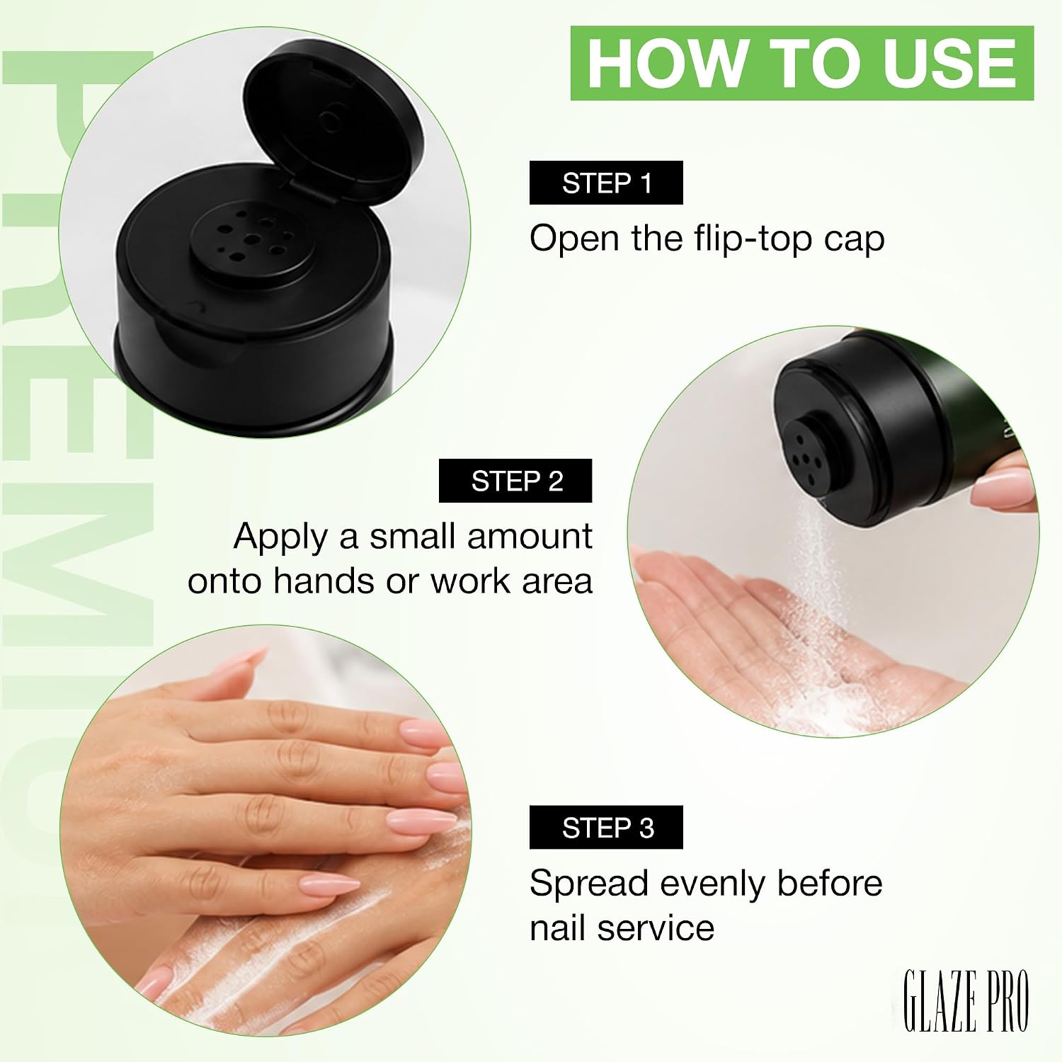 Glaze Pro fine talc nail prep powder 50g jar - 4