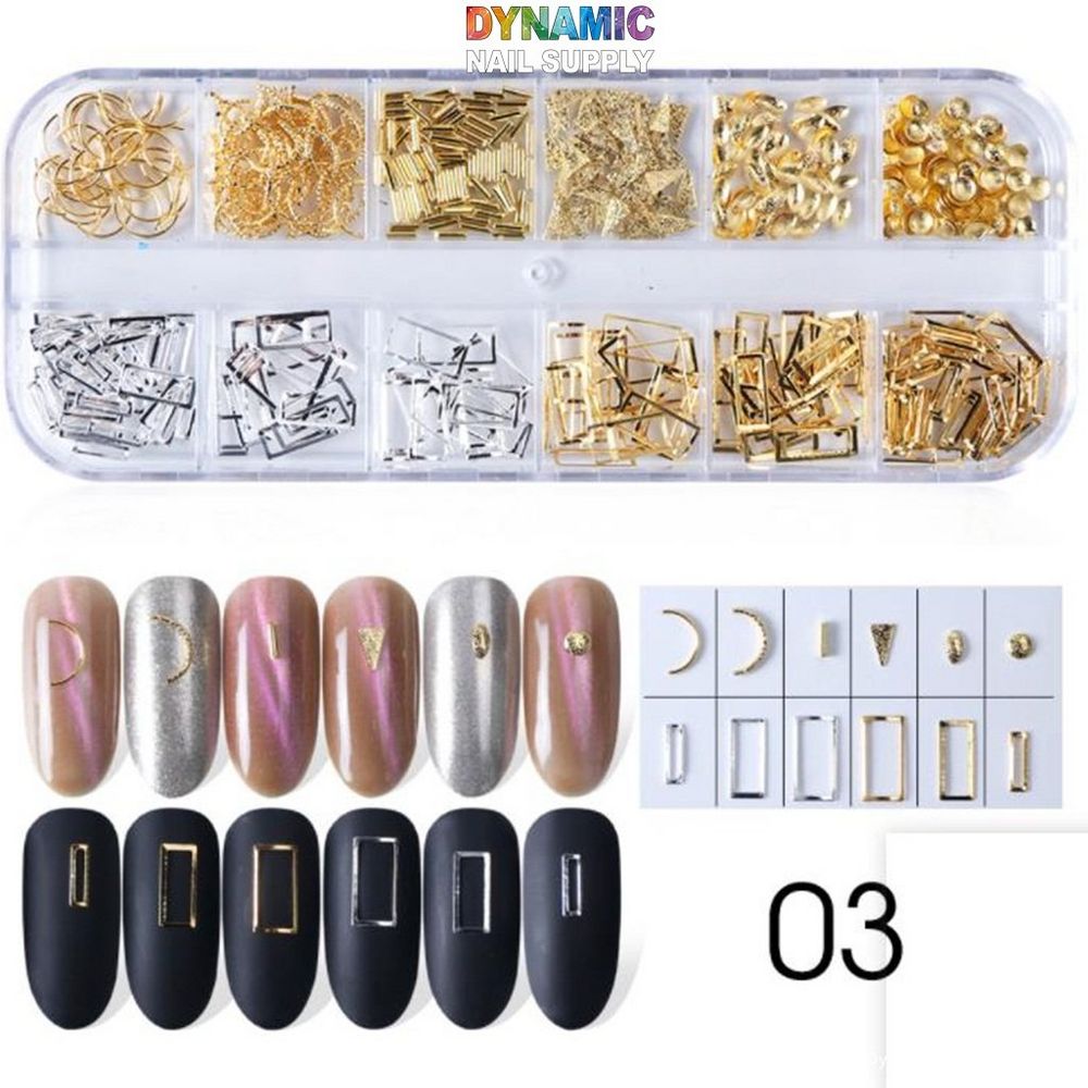 3D hollow metal nail sequins box - 2