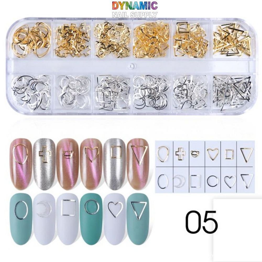 3D hollow metal nail sequins box - 3