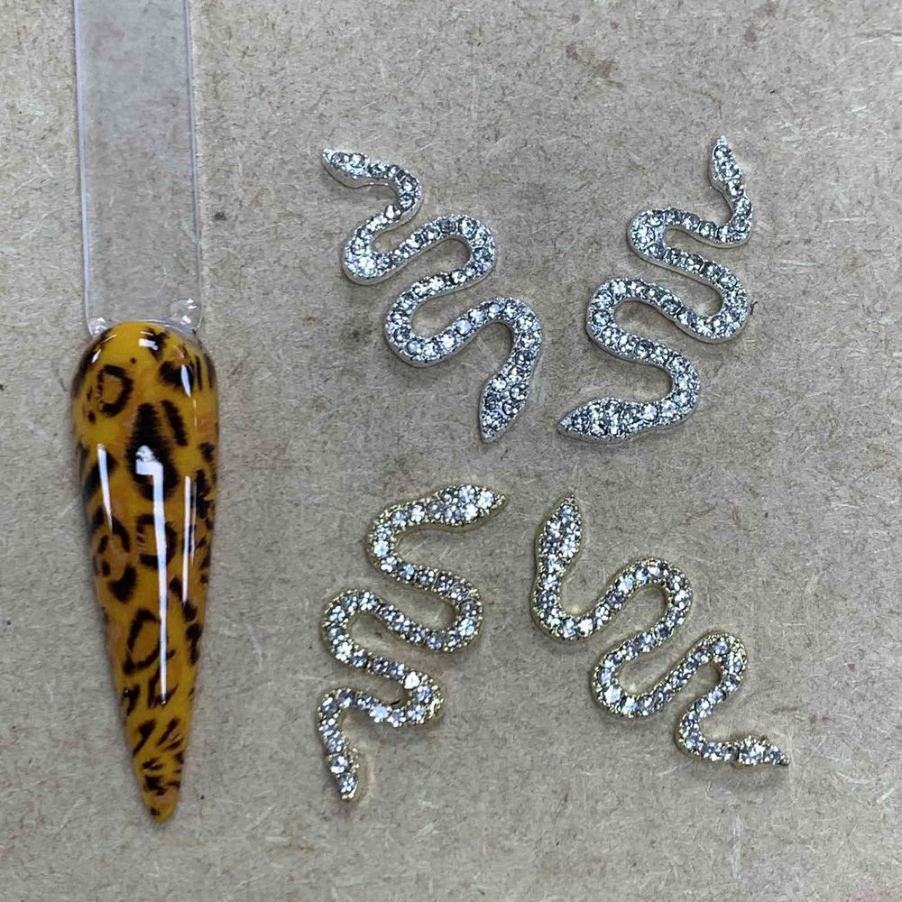 Gold and silver 3D snake charms - 2