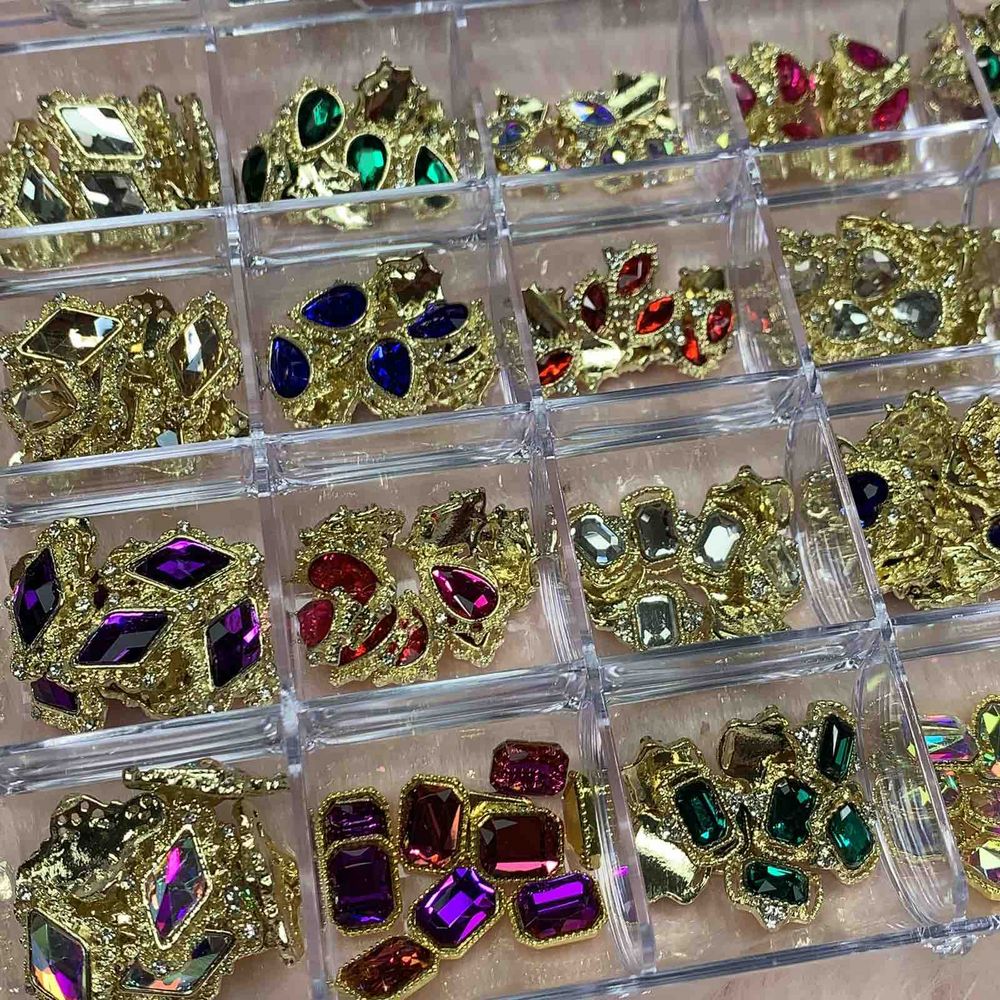 assorted colorful nail charm gems - 3