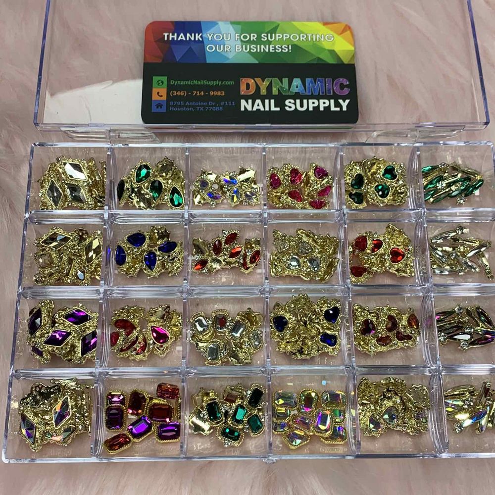 assorted colorful nail charm gems - 5