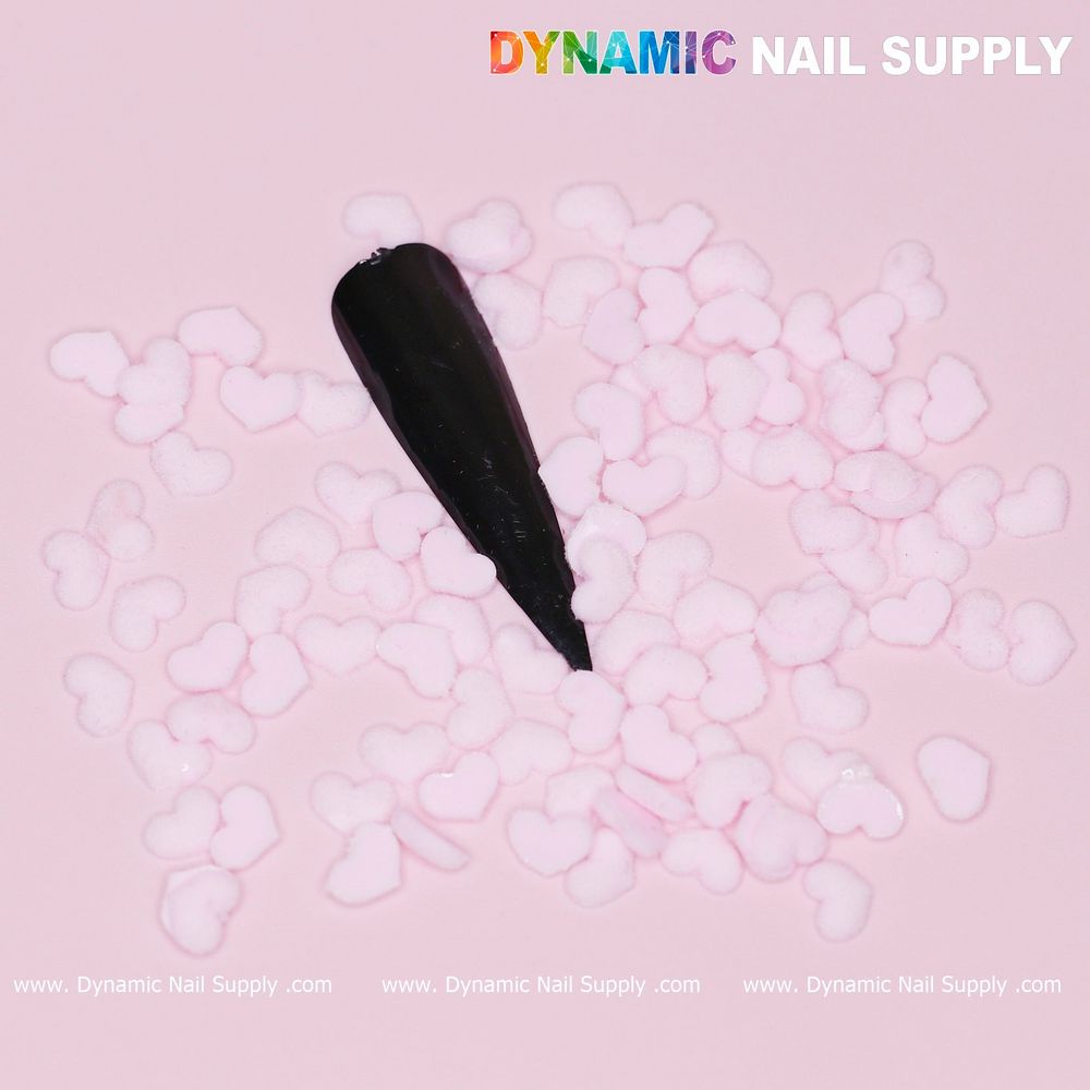 90 pastel light pink heart nail charms - 2