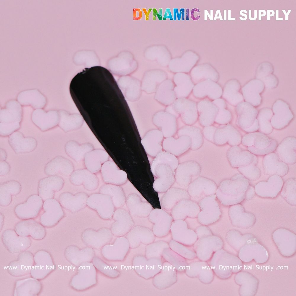 90 pastel light pink heart nail charms - 3