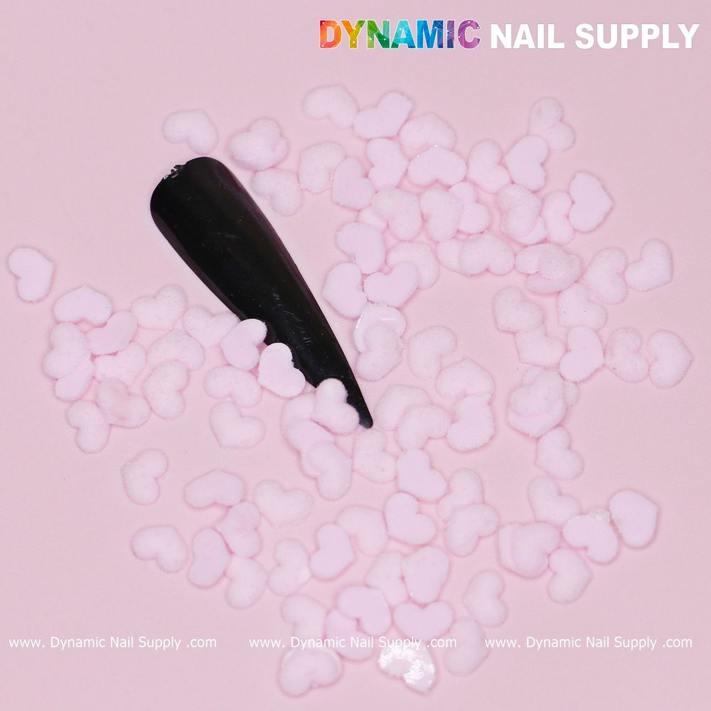 90 pastel light pink heart nail charms - 4