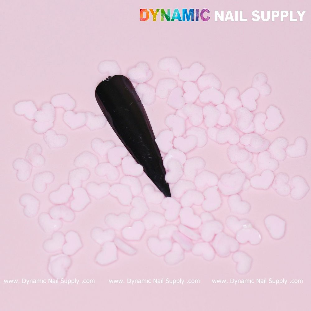 90 pastel light pink heart nail charms - 5