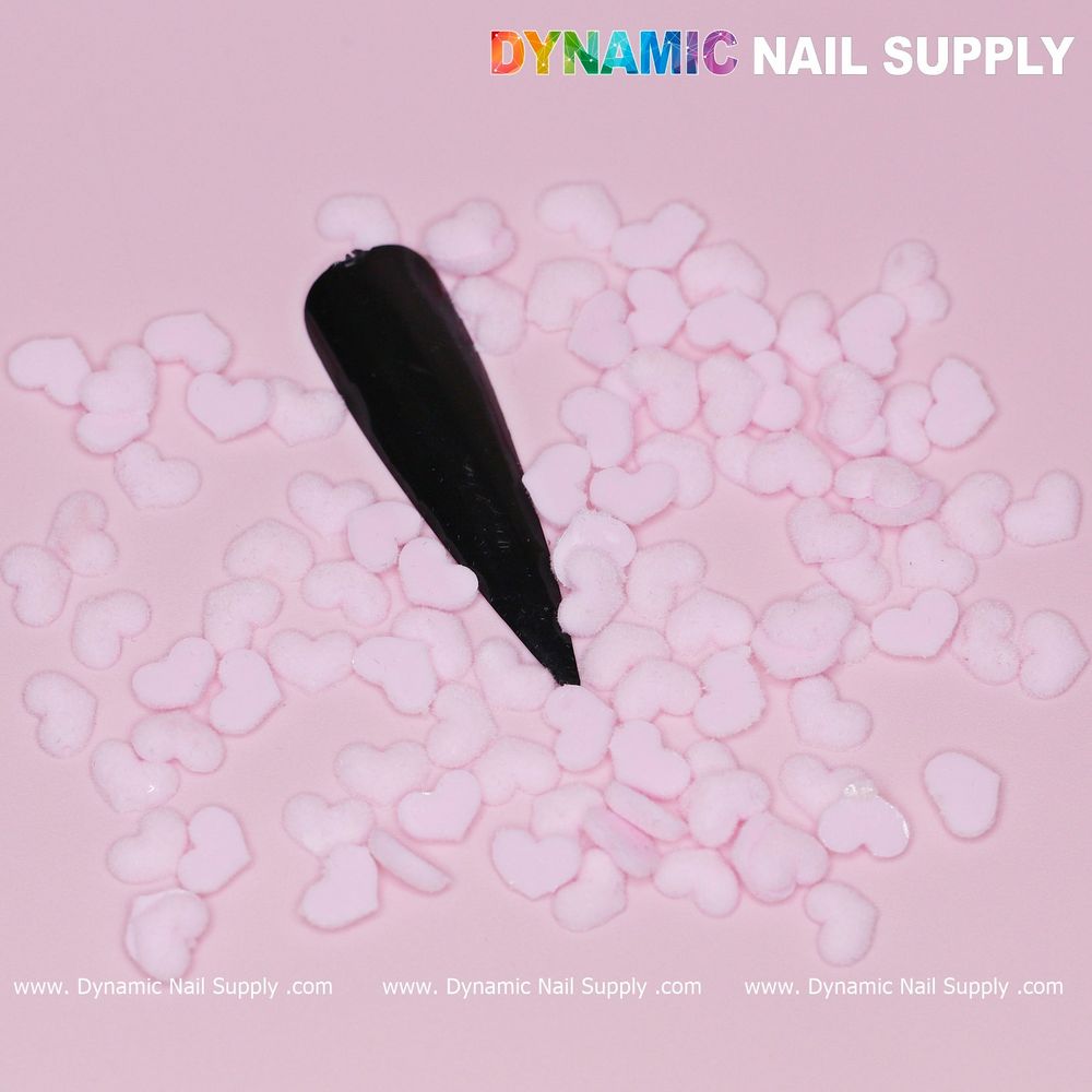 90 pastel light pink heart nail charms - 6