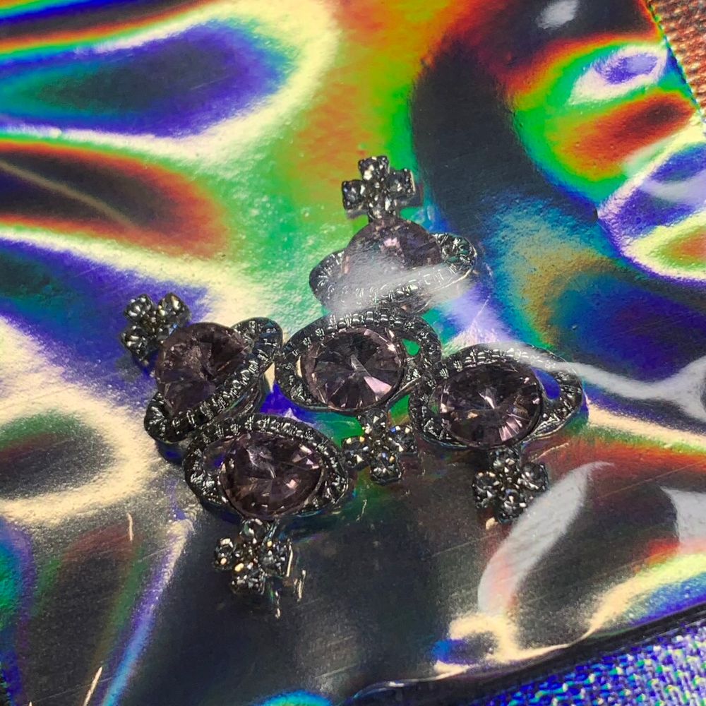 pink rhinestone planet charms - 4