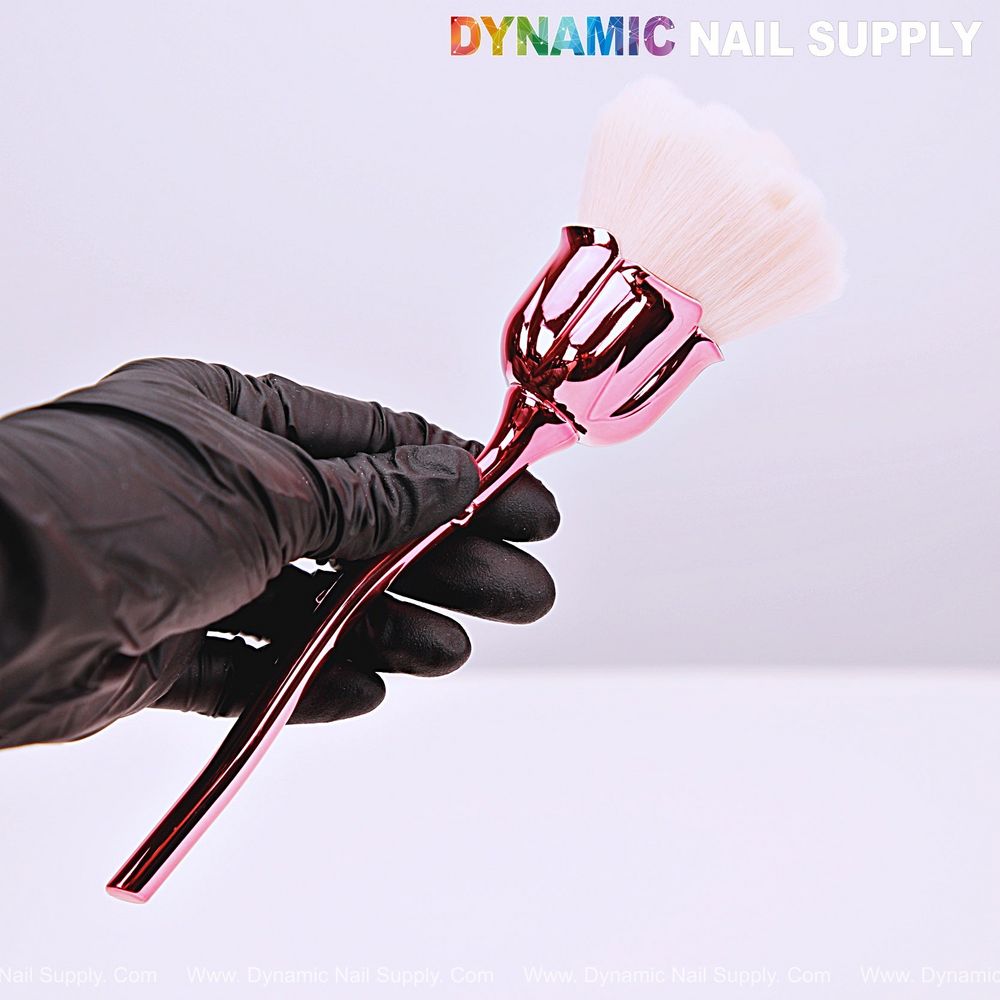 Rose Nail Dust Brush — Soft Rose-Head Powder Cleaner
